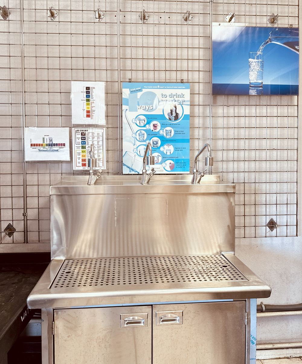 The bottle rinse station at our Central Fremont store